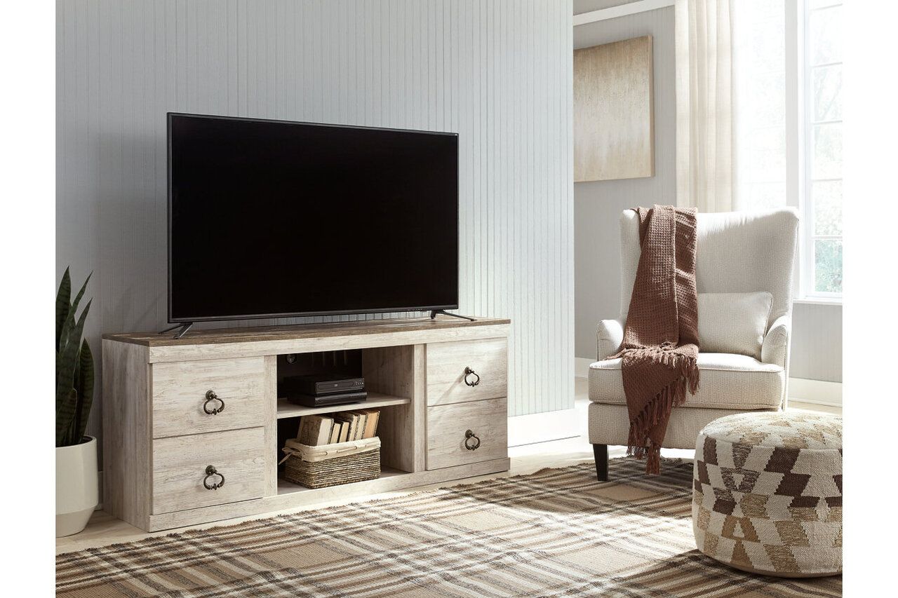 Willowton 4-Piece Entertainment Center In White Wash EW0267W7