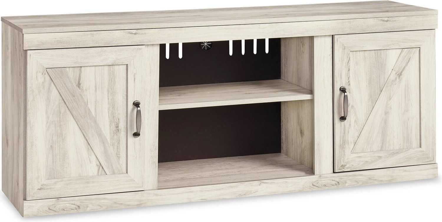 Bellaby Whitewash Entertainment Center with Infrared Fireplace Insert EW0331W10