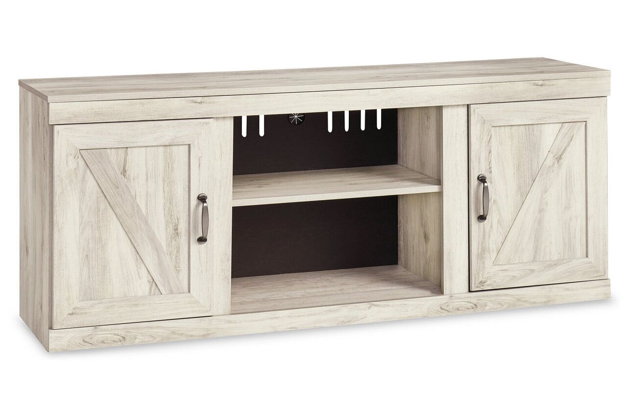 Bellaby Whitewash 60 Inch TV Stand with Electric Fireplace EW0331W7