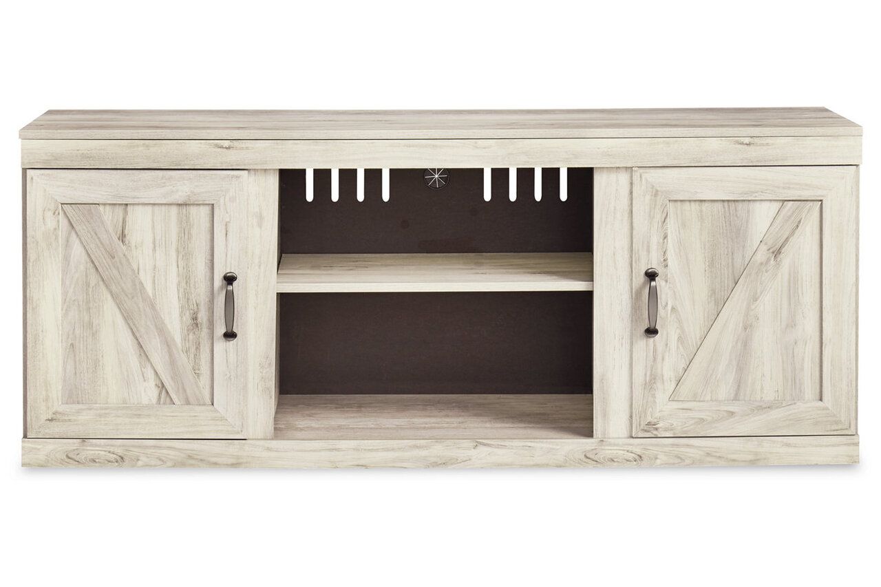 Bellaby Whitewash 60 Inch TV Stand with Electric Fireplace EW0331W7