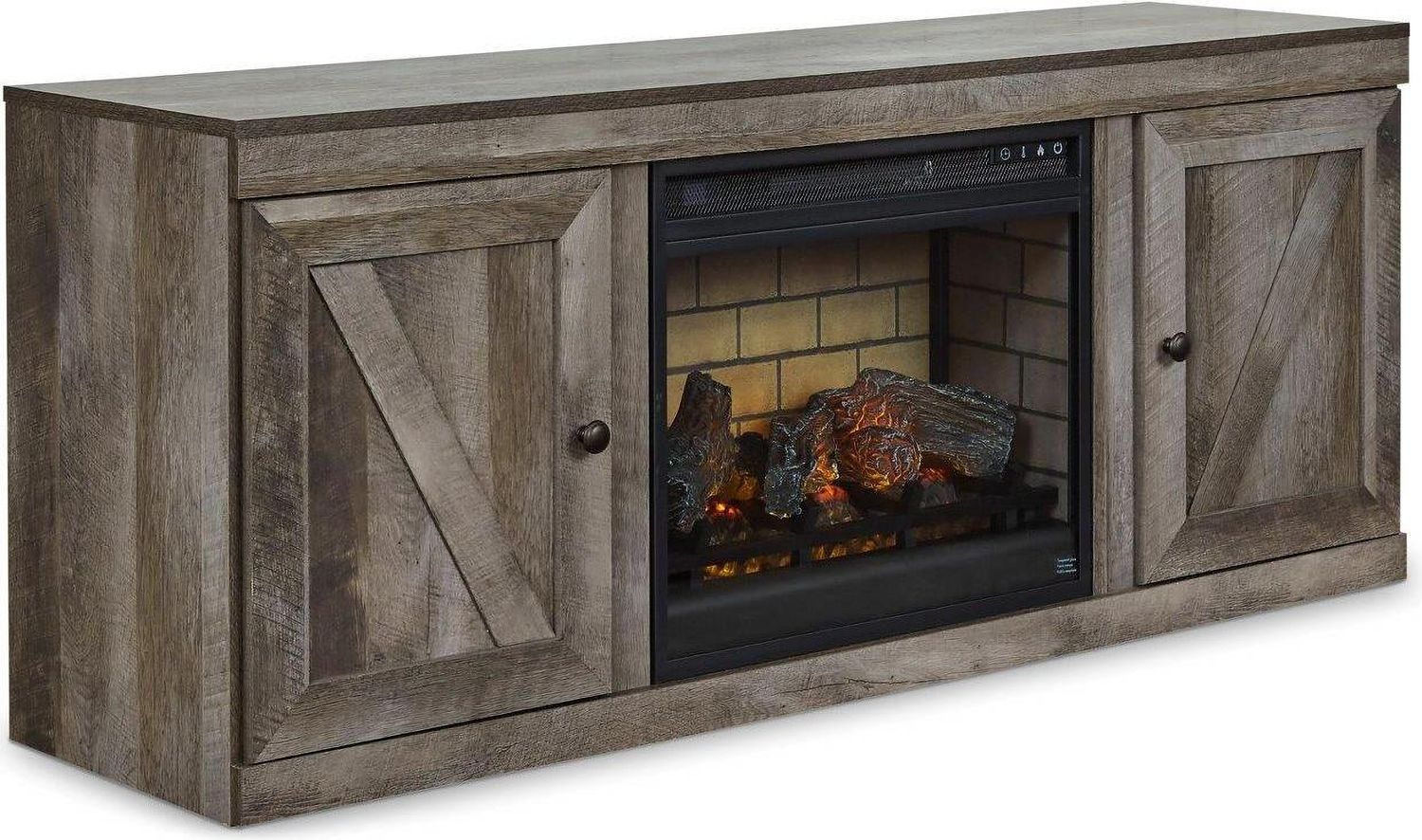 Wynnlow Gray 60 Inch TV Stand with Electric Fireplace EW0440W7