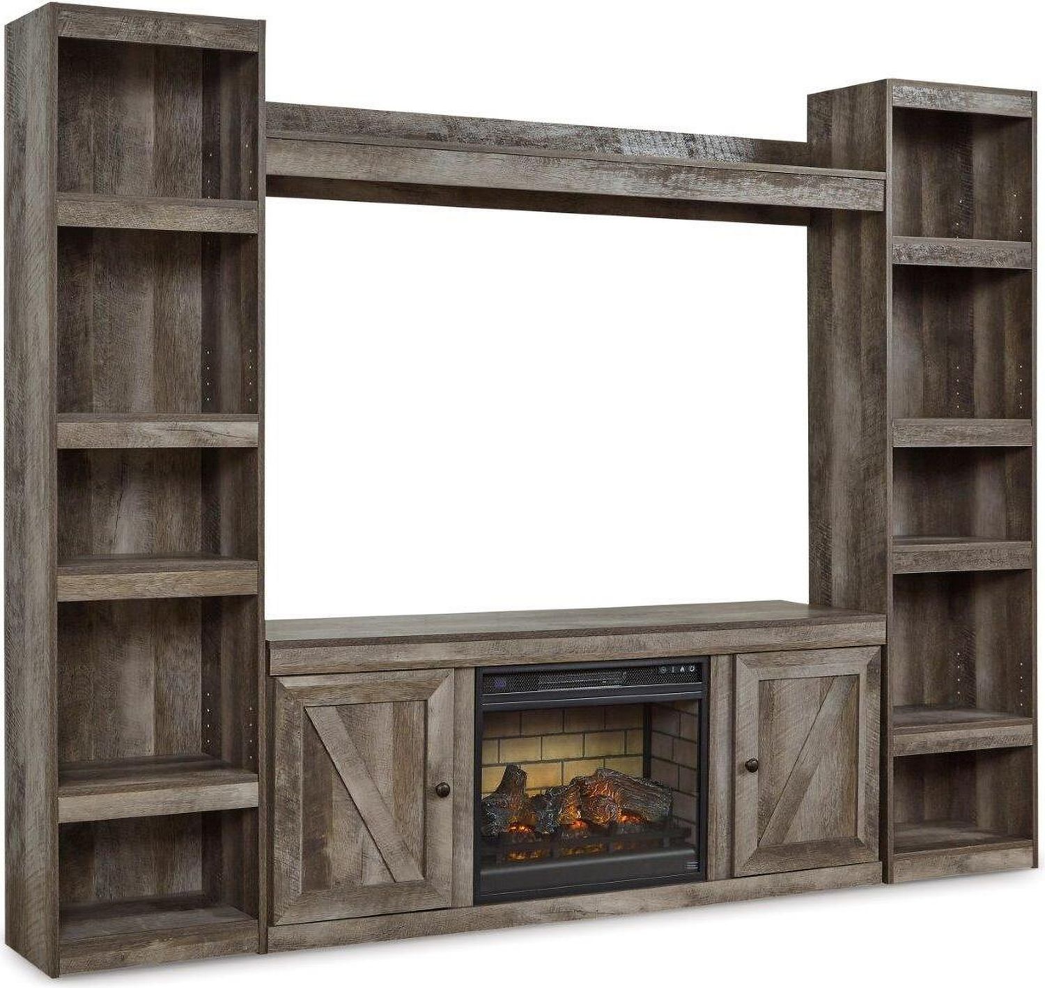 Wynnlow Gray Entertainment Wall with Electric Fireplace EW0440W8