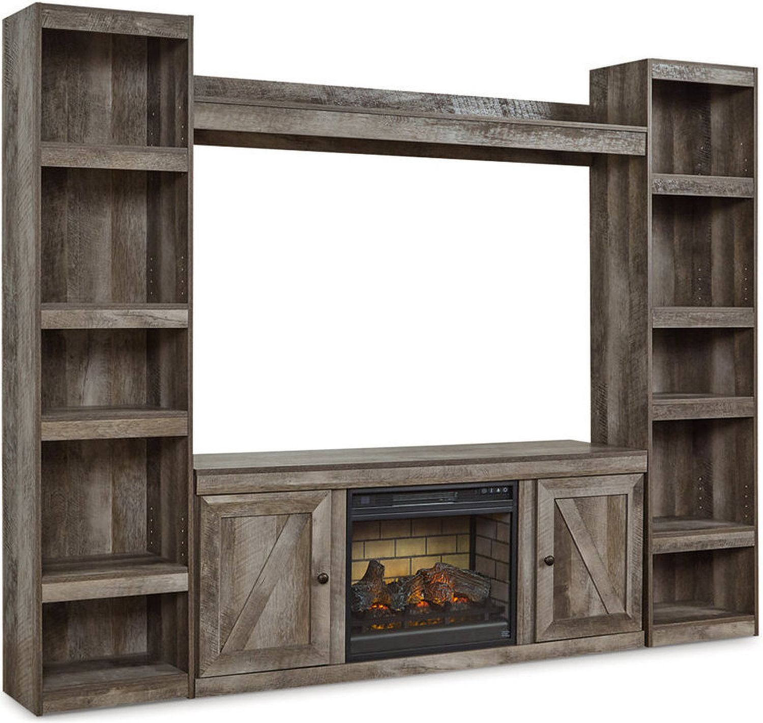 Wynnlow Gray Entertainment Wall with Electric Fireplace EW0440W8