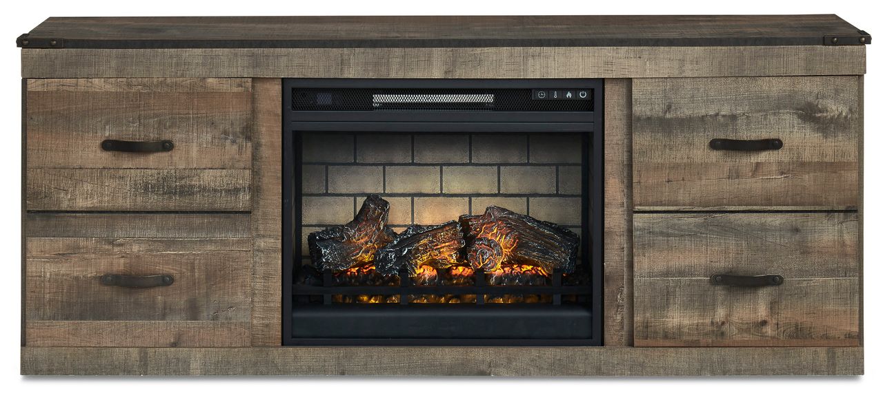 Trinell Brown Lg Tv Stand W/Fireplace Option EW0446268