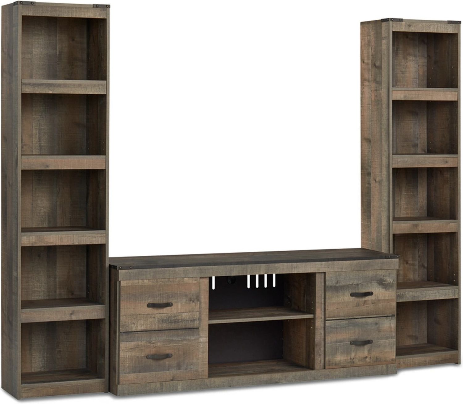 Trinell Rustic Brown 3 Piece Entertainment Center EW0446W10