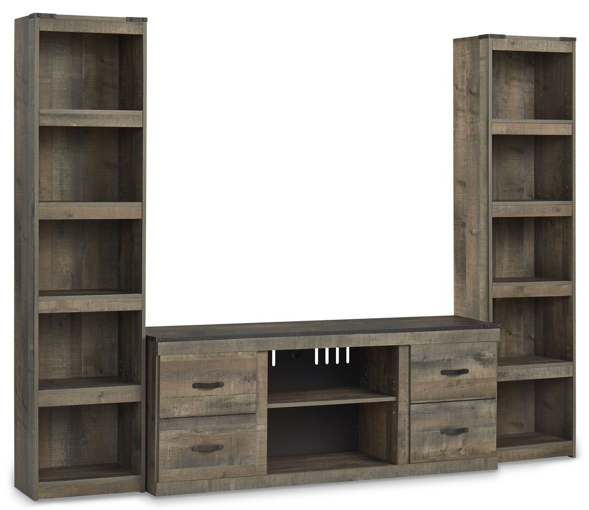 Trinell Rustic Brown 3 Piece Entertainment Center EW0446W10