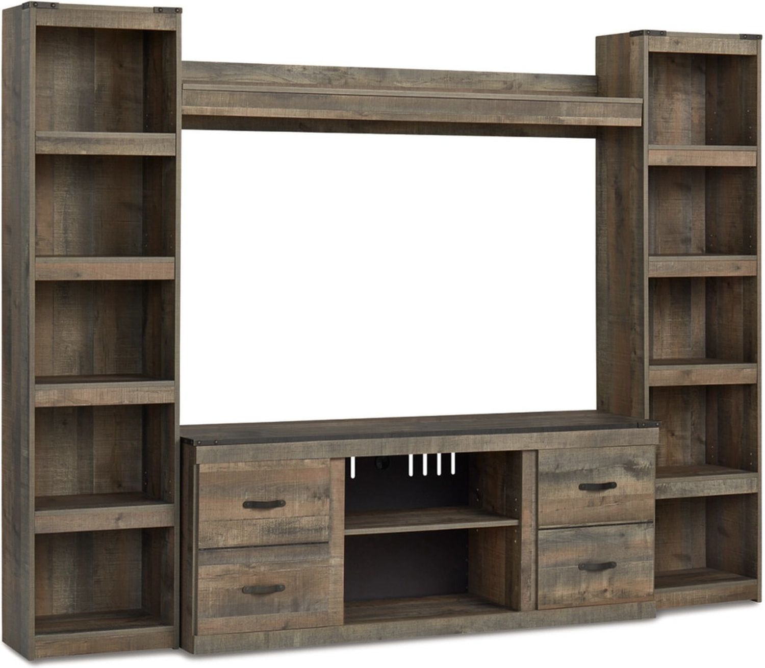 Trinell Rustic Brown 4 Piece Entertainment Wall EW0446W7