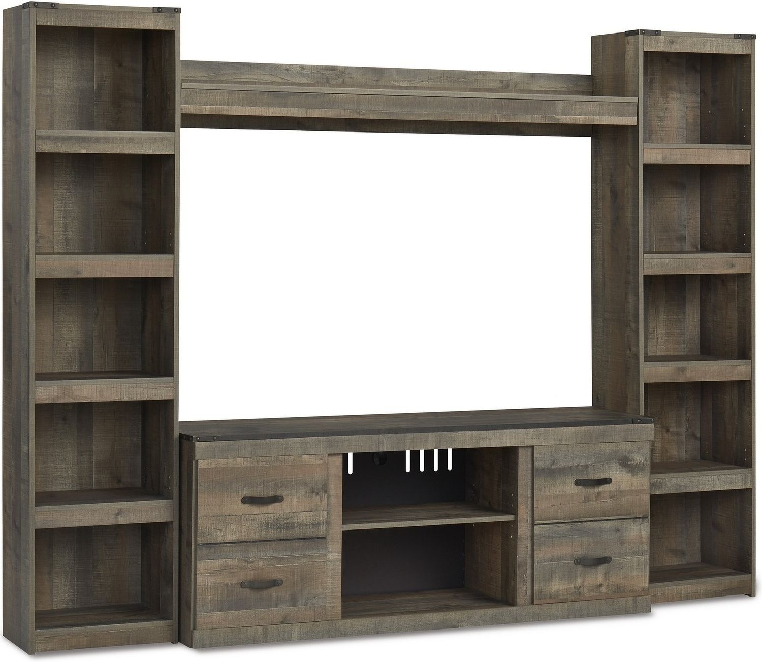 Trinell Rustic Brown 4 Piece Entertainment Wall EW0446W7