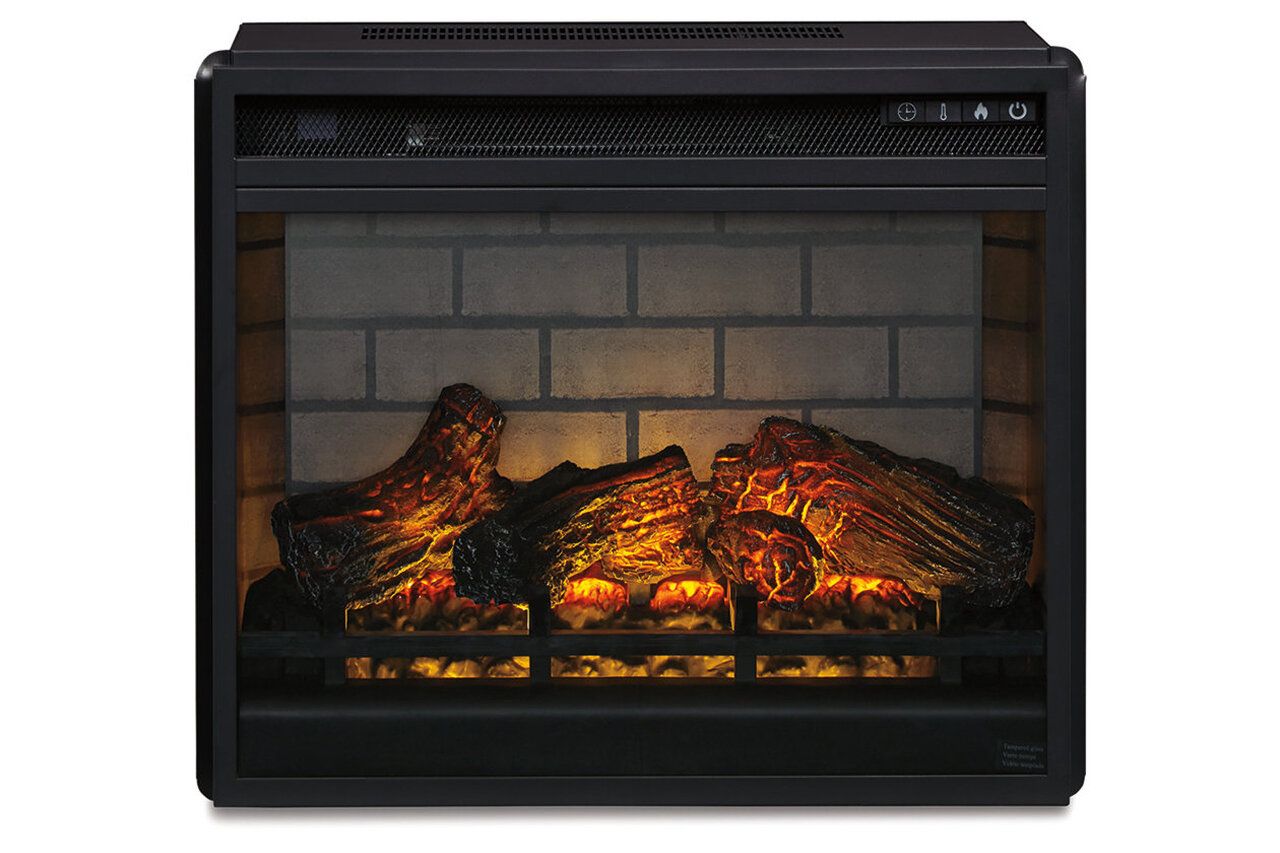 Trinell Rustic Brown 4 Piece Entertainment Wall with Electric Fireplace EW0446W9