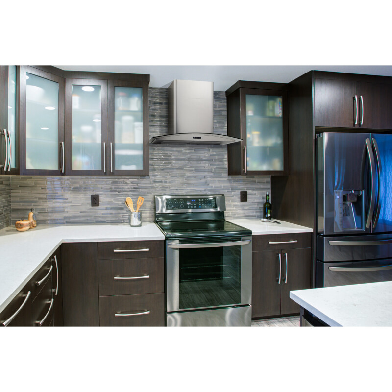 Elite EW46 Series 36-Inch Convertible Curved Glass Chimney Range Hood, 460 Max Blower CFM view 7