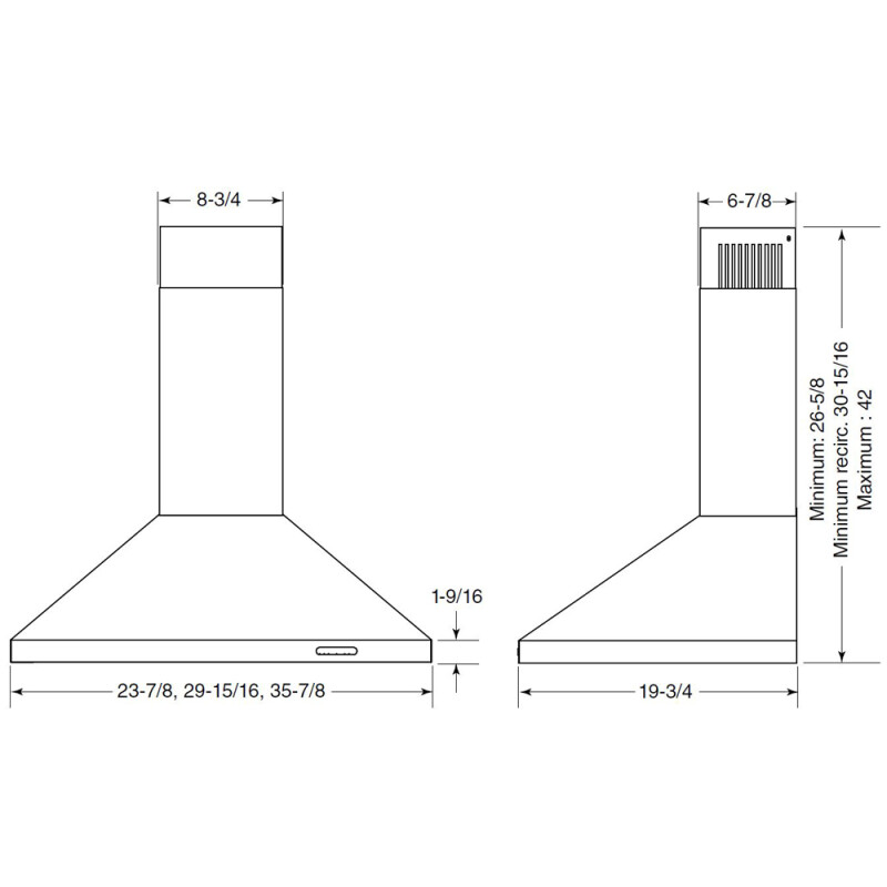 Elite EW48 Series 30Inch Pyramidal Chimney Range Hood, 460 Max Blower CFM, view 6