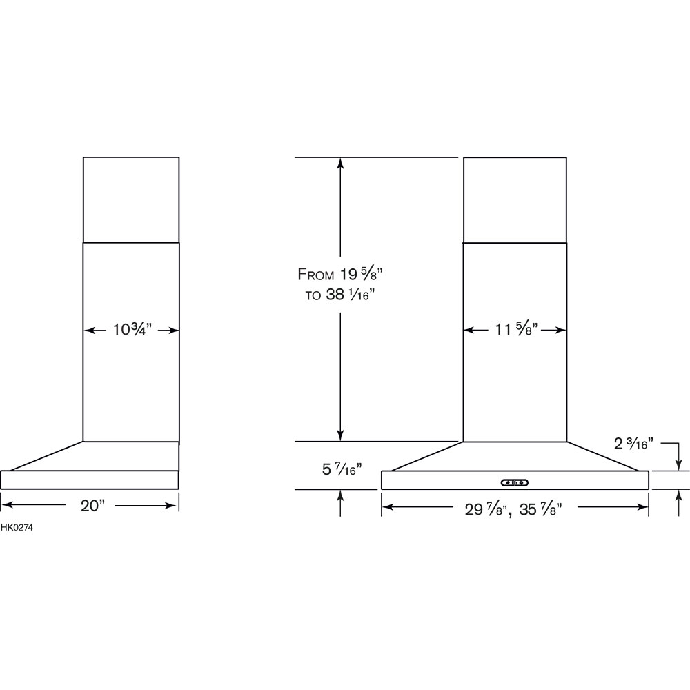 Elite EW54 Series 30-Inch Wall-Mount Range Hood, 600 Max Blower CFM view 6