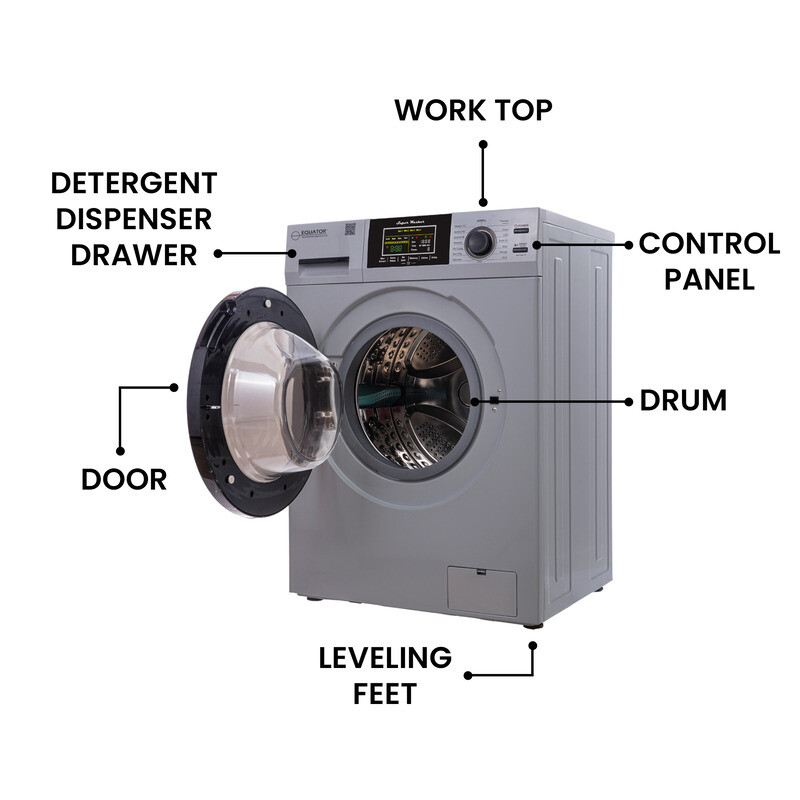 1.6 cu.ft./15 lbs 110V Frontload Washer 15 programs + Pet Cycle EW826S