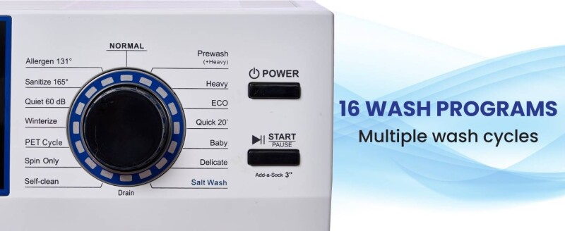 Marine Washer RUST PROOF 1.62 cf/15 lbs. 1400 RPM Salt Wash Sanitize 110V EW828