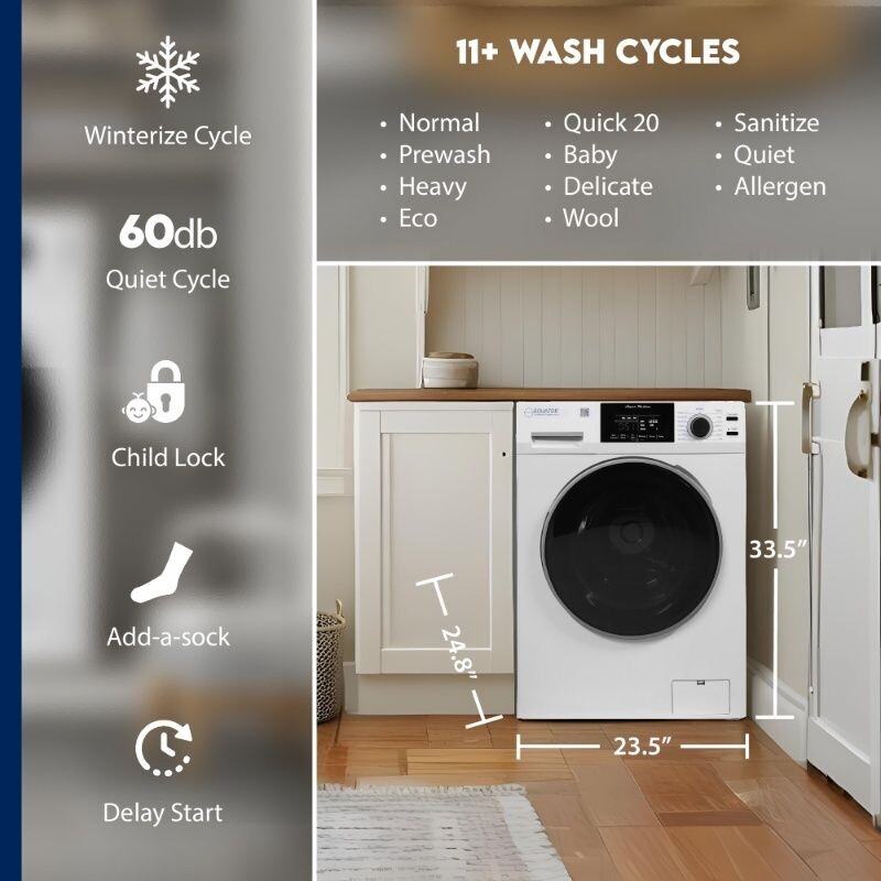 Super Washer 1.9cf/18lbs Sani Allergen Winterize 1400RPM 110V EW835