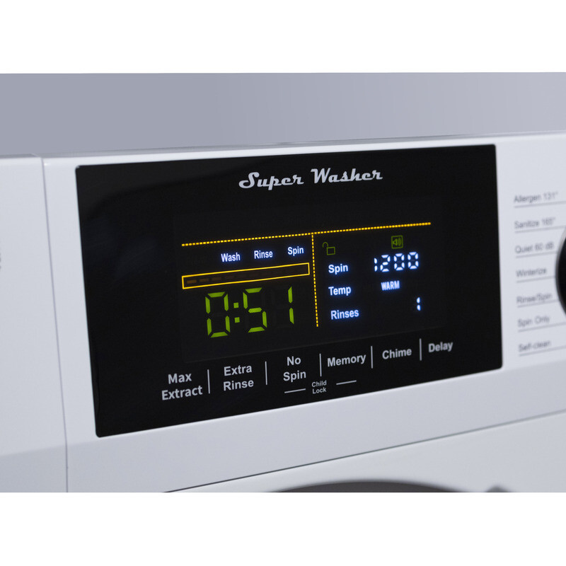 Super Washer 1.9cf/18lbs Sani Allergen Winterize 1400RPM 110V EW835