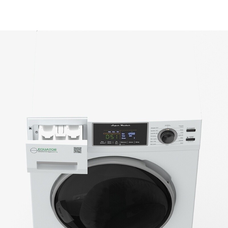 Super Washer 1.9cf/18lbs PET CYCLE Sani Allergen 1400RPM 110V EW835P