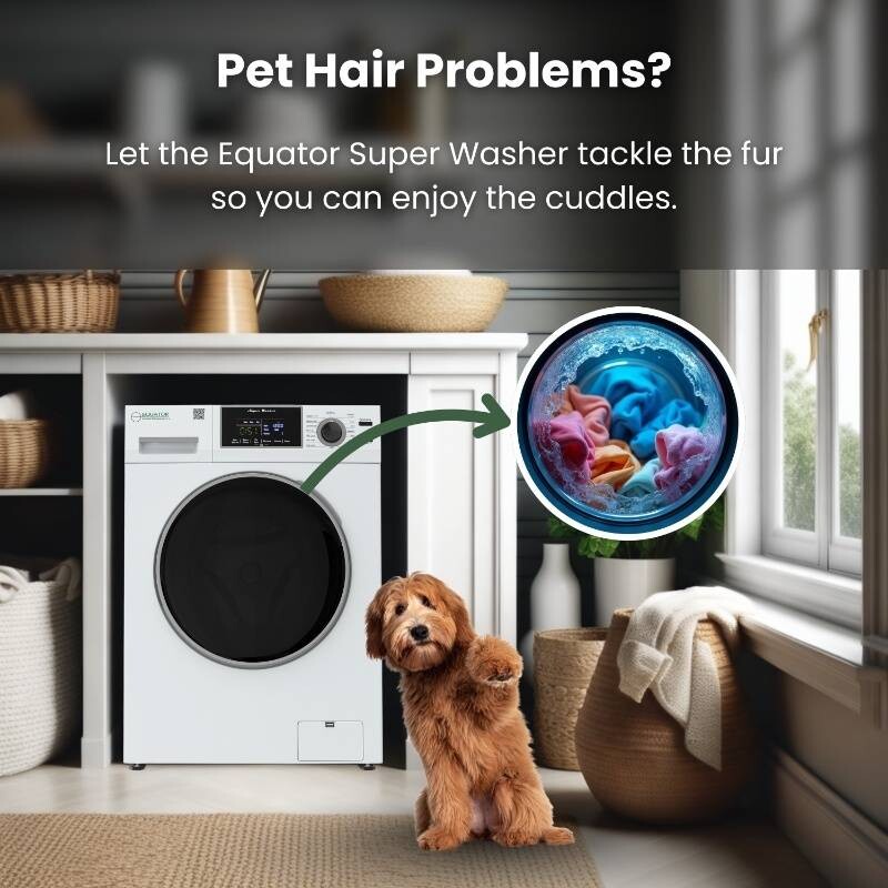 Super Washer 1.9cf/18lbs PET CYCLE Sani Allergen 1400RPM 110V EW835P