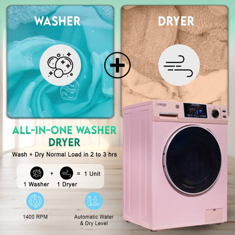 All-in-One 4600 Washer Dryer VENTLESS/VENTED PET Cycle 1.62cf/15lbs 110V EZ4600