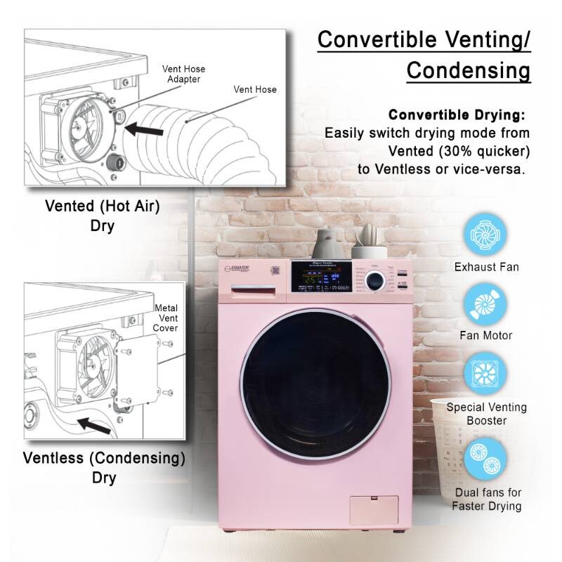 All-in-One 4600 Washer Dryer VENTLESS/VENTED PET Cycle 1.62cf/15lbs 110V EZ4600