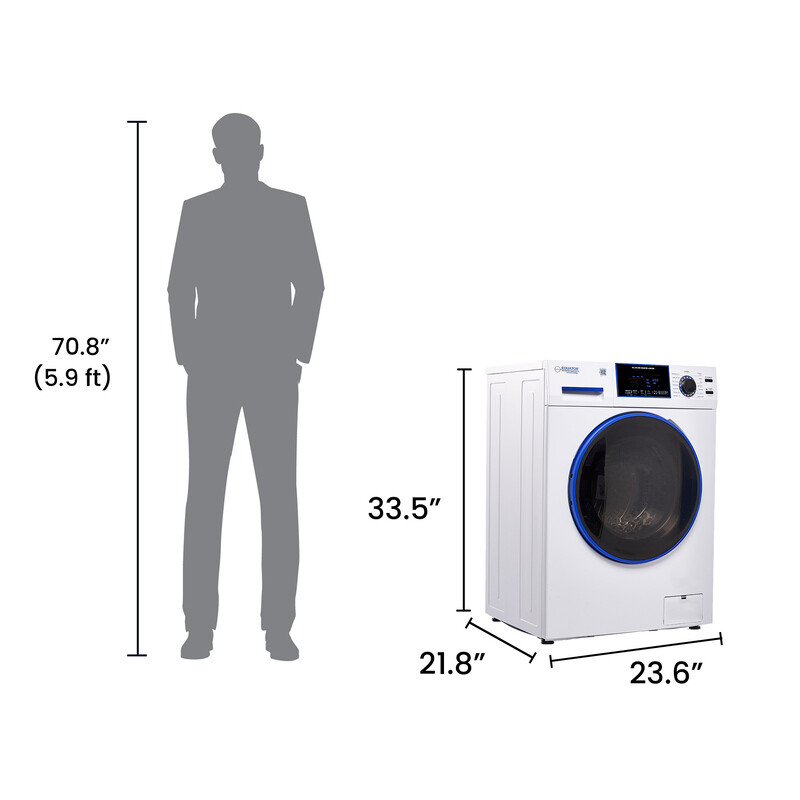 Marine Combo Washer Dryer ANTI CORROSION 1.62 cf/15 lbs 1400 RPM Salt Wash 110V EZ4650CV