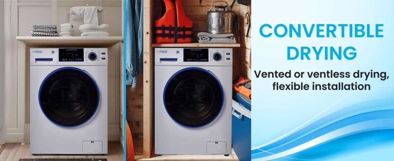 Marine Combo Washer Dryer ANTI CORROSION 1.62 cf/15 lbs 1400 RPM Salt Wash 110V EZ4650CV