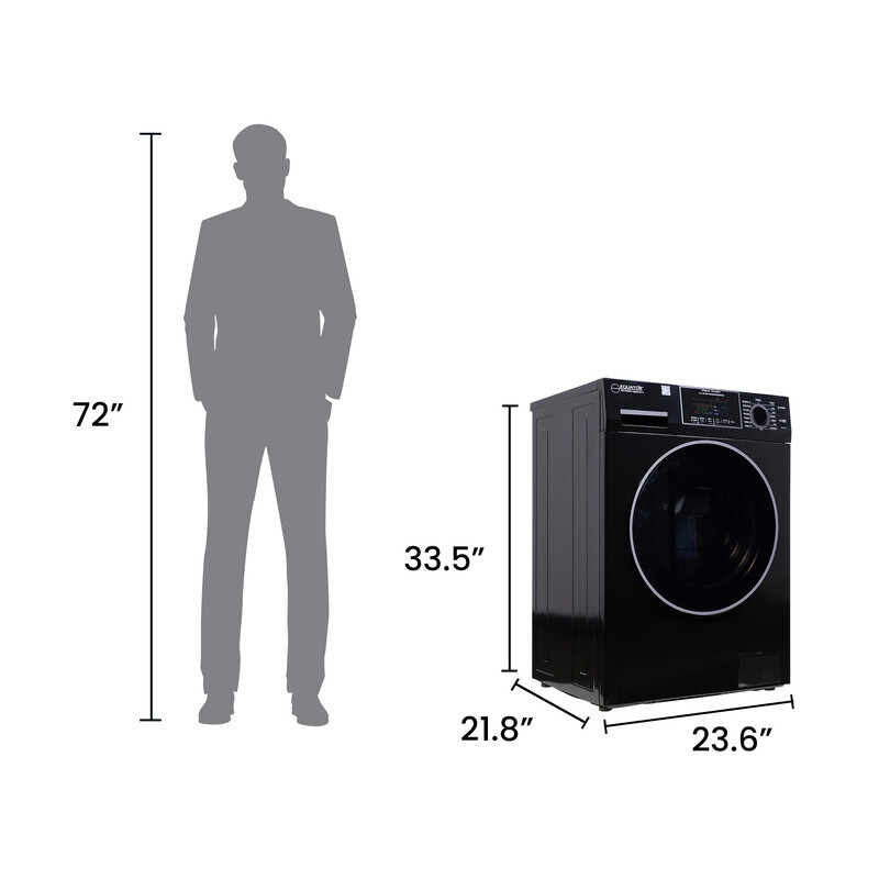 All-in-one 4700 Washer Dryer Ventless FULLY BUILTIN 0-CLEARANCE 1.62cf/15lbs 110V 1400RPM EZ4700CBLACK