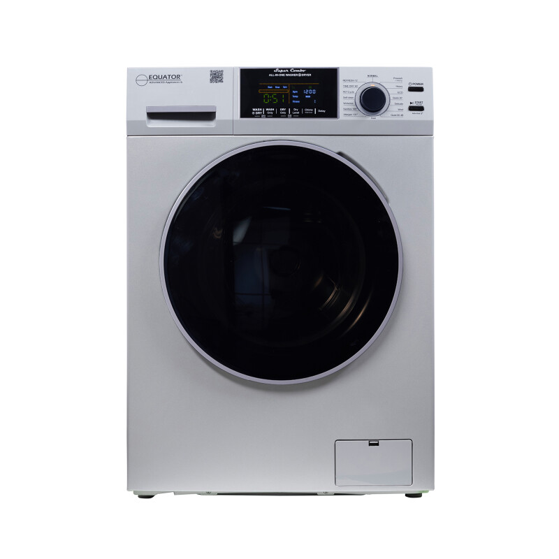 All-in-one 4700 Washer Dryer Ventless FULLY BUILTIN 0-CLEARANCE 1.62cf/15lbs 110V 1400RPM EZ4700CSILVER
