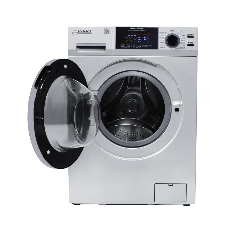 All-in-one 4700 Washer Dryer Ventless FULLY BUILTIN 0-CLEARANCE 1.62cf/15lbs 110V 1400RPM EZ4700CSILVER