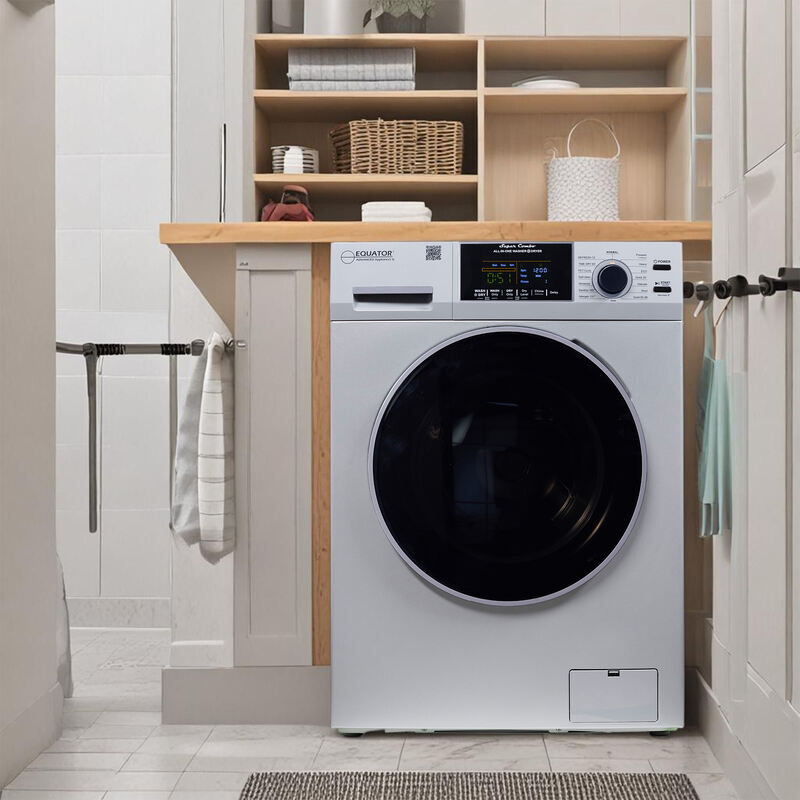 All-in-one 4700 Washer Dryer Ventless FULLY BUILTIN 0-CLEARANCE 1.62cf/15lbs 110V 1400RPM EZ4700CSILVER