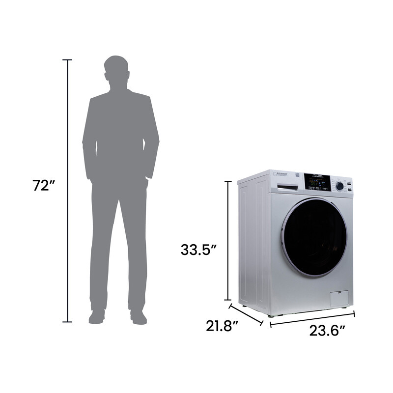 All-in-one 4700 Washer Dryer Ventless FULLY BUILTIN 0-CLEARANCE 1.62cf/15lbs 110V 1400RPM EZ4700CSILVER