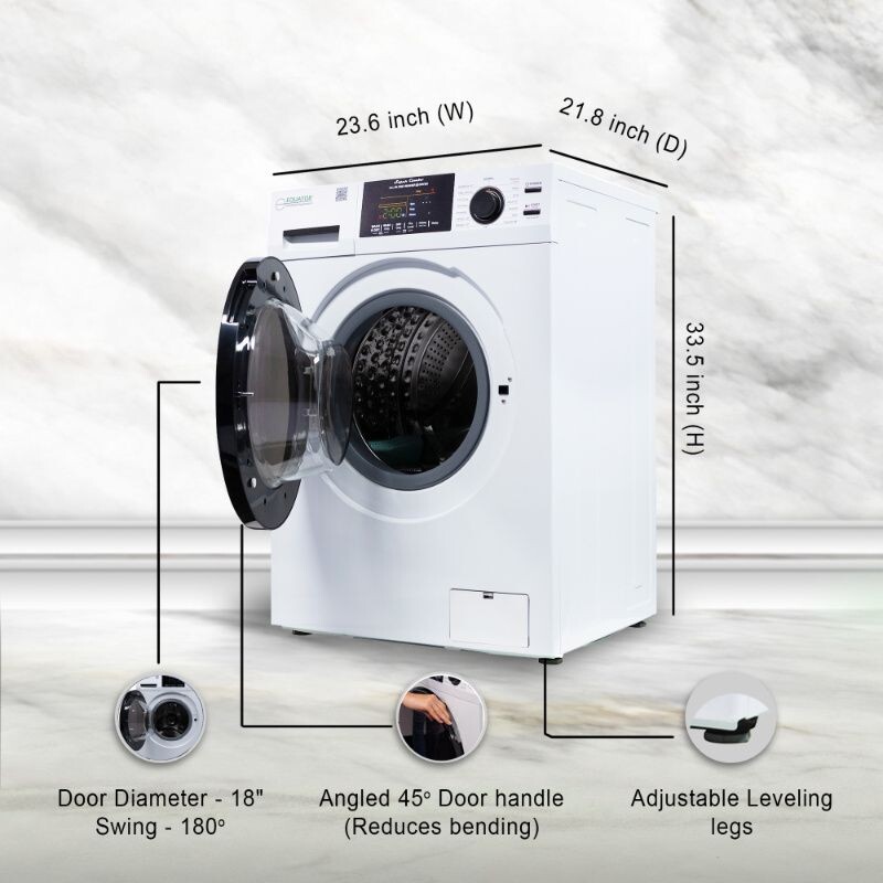 All-in-one 4700 Washer Dryer Ventless FULLY BUILTIN 0-CLEARANCE 1.62cf/15lbs 110V 1400RPM EZ4700CWHITE
