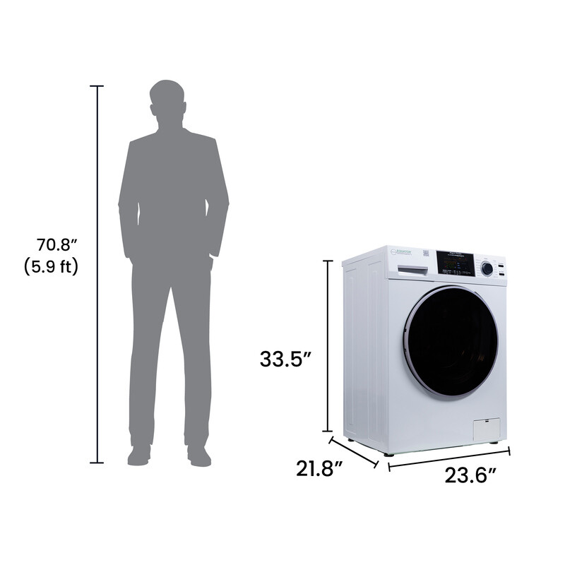 All-in-one 4700 Washer Dryer Ventless FULLY BUILTIN 0-CLEARANCE 1.62cf/15lbs 110V 1400RPM EZ4700CWHITE