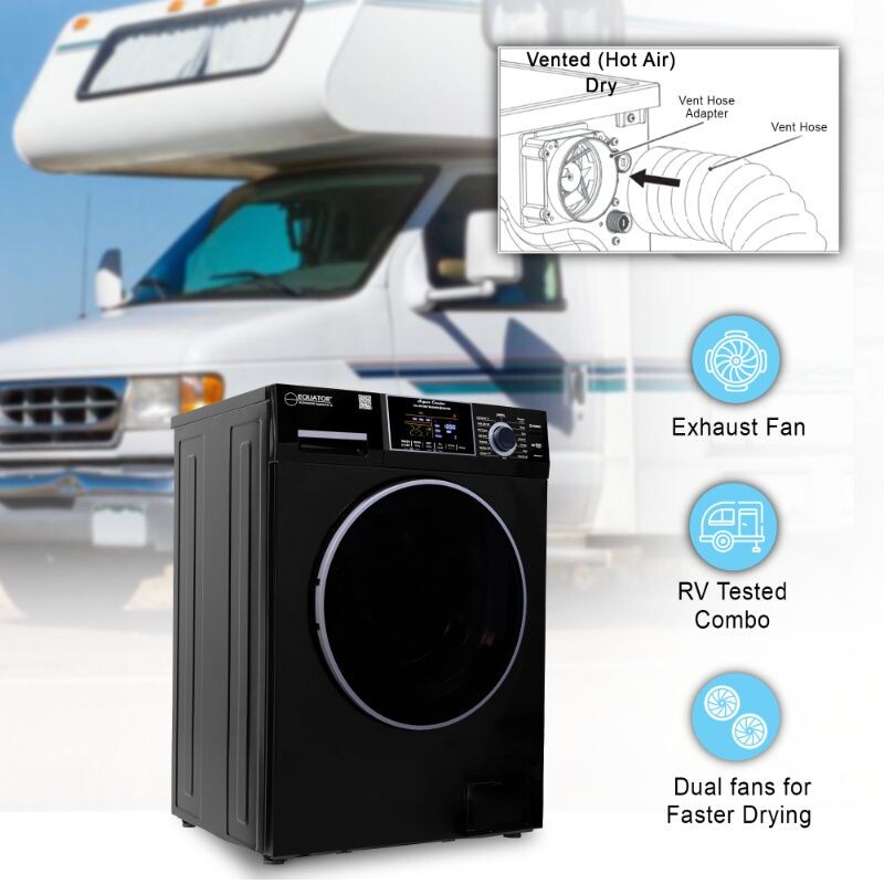 All-in-One 4800 Washer Dryer VENTED-DRY 30% FASTER than Condense 15lb 110V EZ4800VBLACK