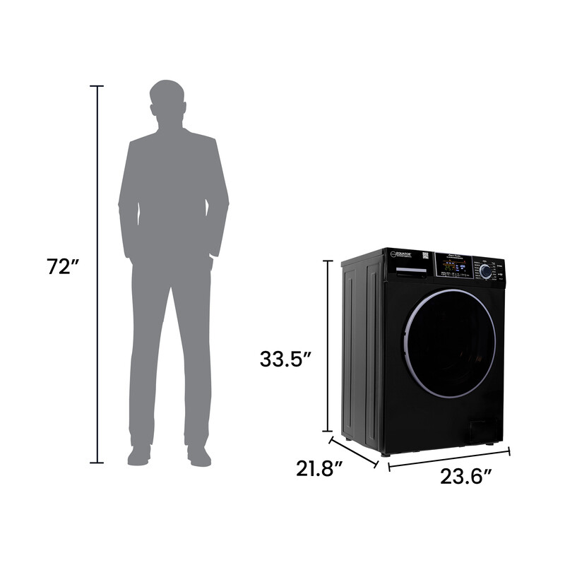 All-in-One 4800 Washer Dryer VENTED-DRY 30% FASTER than Condense 15lb 110V EZ4800VBLACK
