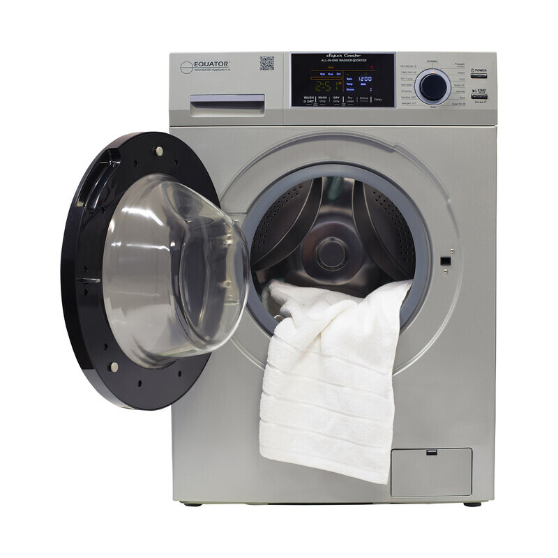 All-in-One 4800 Washer Dryer VENTED-DRY 30% FASTER than Condense 15lb 110V EZ4800VSILVER