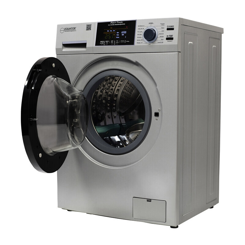 All-in-One 4800 Washer Dryer VENTED-DRY 30% FASTER than Condense 15lb 110V EZ4800VSILVER