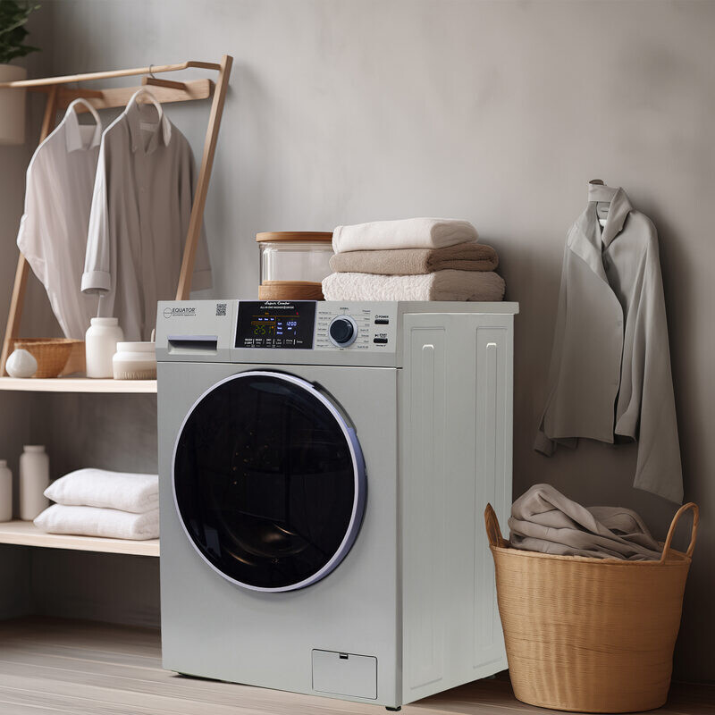 All-in-One 4800 Washer Dryer VENTED-DRY 30% FASTER than Condense 15lb 110V EZ4800VSILVER