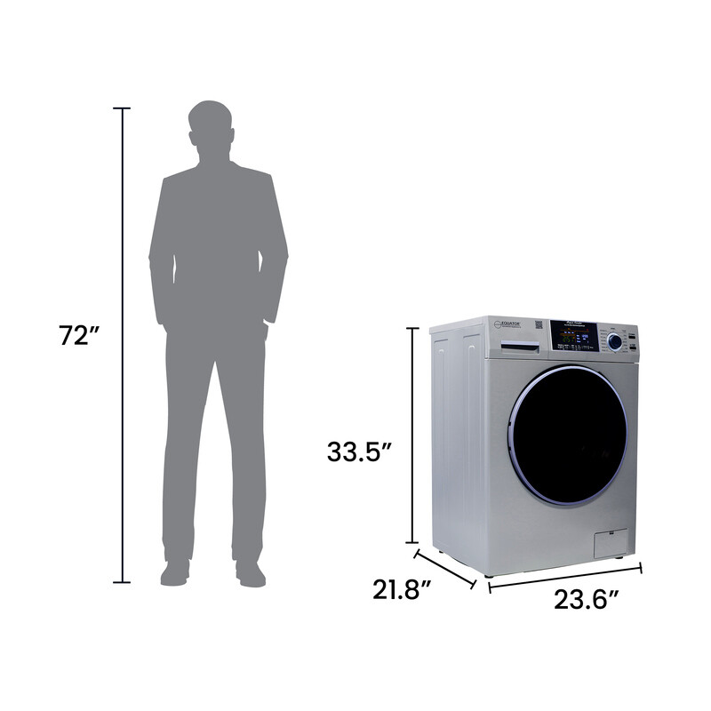 All-in-One 4800 Washer Dryer VENTED-DRY 30% FASTER than Condense 15lb 110V EZ4800VSILVER