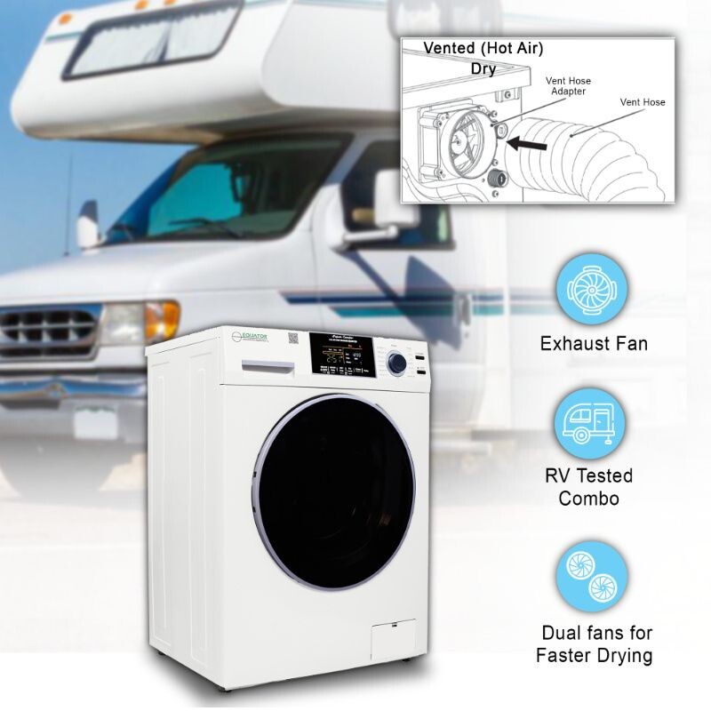 All-in-One 4800 Washer Dryer VENTED-DRY 30% FASTER than Condense 15lb 110V EZ4800VWHITE