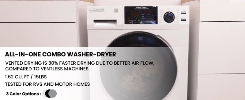 All-in-One 4800 Washer Dryer VENTED-DRY 30% FASTER than Condense 15lb 110V EZ4800VWHITE