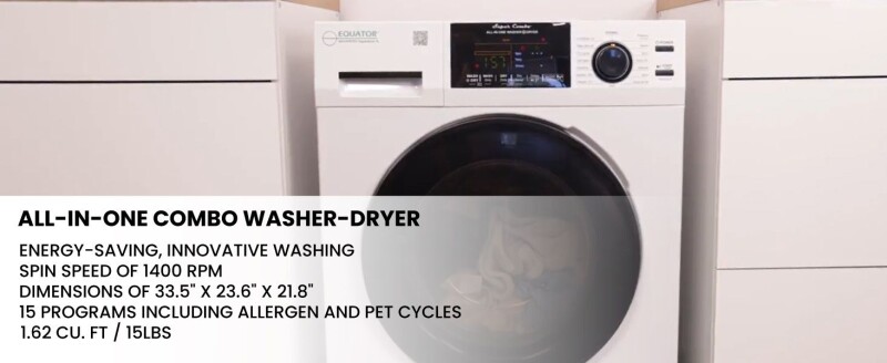 All-in-One 4800 Washer Dryer VENTED-DRY 30% FASTER than Condense 15lb 110V EZ4800VWHITE