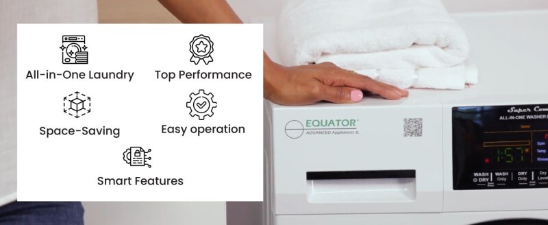 All-in-One 4800 Washer Dryer VENTED-DRY 30% FASTER than Condense 15lb 110V EZ4800VWHITE