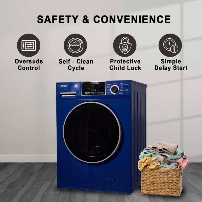 All-In-One CONVERTIBLE 5500 Washer-Dryer 18lb/1.9cf SANITIZE ALLERGEN Cycle 1400RPM EZ5500CVMIDNIGHTBLUE, product image 5 of 19