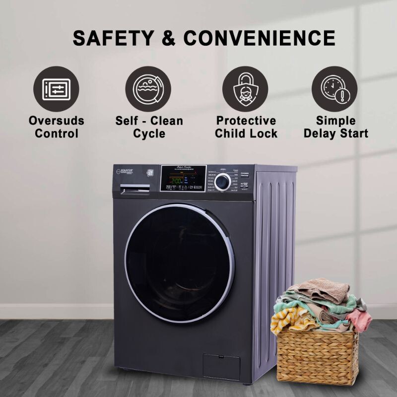 All-In-One CONVERTIBLE 5500 Washer-Dryer 18lb/1.9cf SANITIZE ALLERGEN Cycle 1400RPM EZ5500CVSTORMYGREY, product image 5 of 19