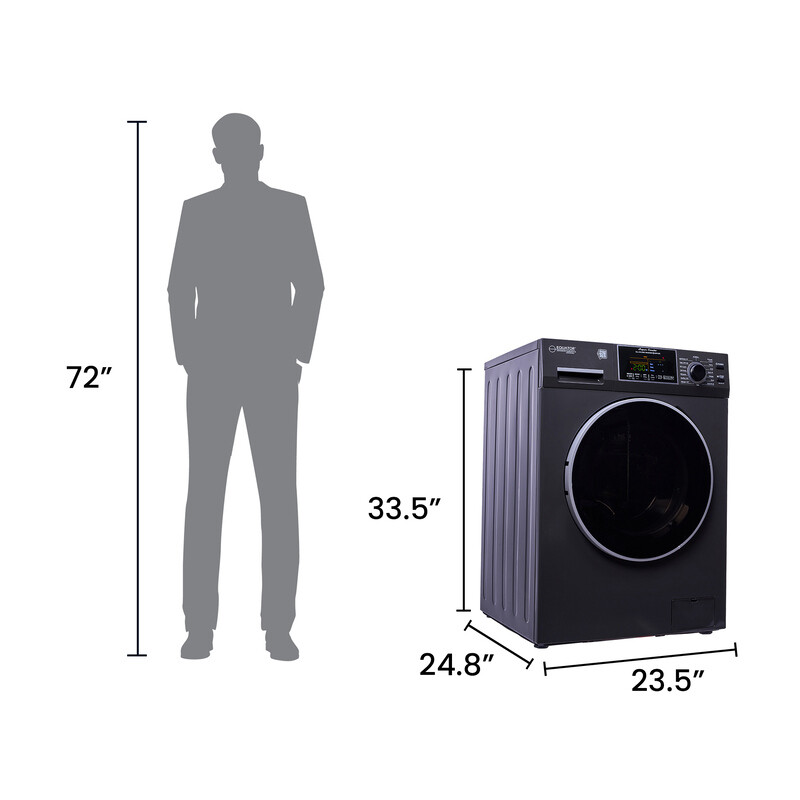 All-In-One CONVERTIBLE 5500 Washer-Dryer 18lb/1.9cf SANITIZE ALLERGEN Cycle 1400RPM EZ5500CVSTORMYGREY, product image 18 of 19