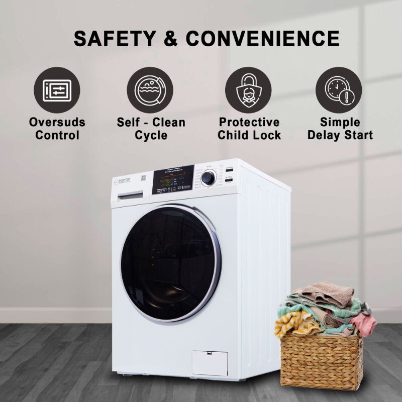 All-In-One CONVERTIBLE 5500 Washer-Dryer 18lb/1.9cf SANITIZE ALLERGEN Cycle 1400RPM EZ5500CVWHITE