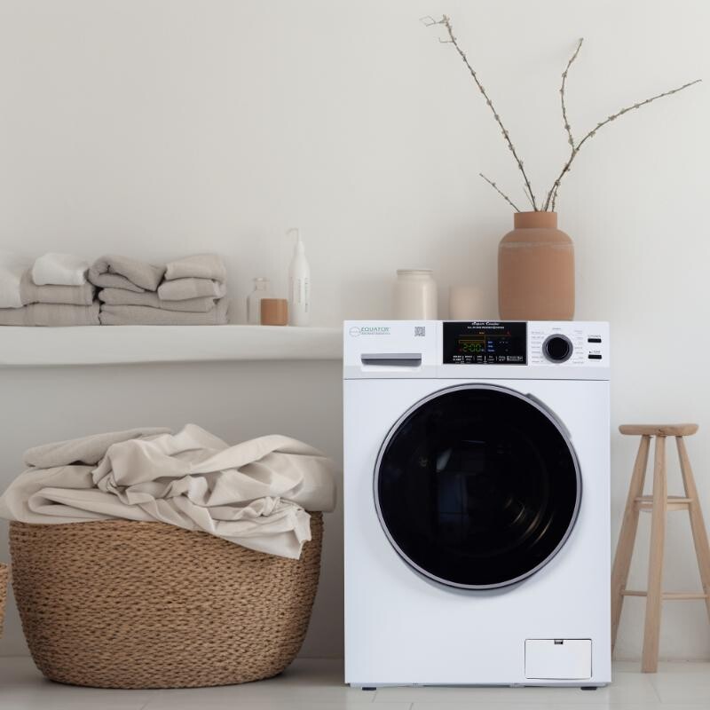 All-In-One CONVERTIBLE 5500 Washer-Dryer 18lb/1.9cf SANITIZE ALLERGEN Cycle 1400RPM EZ5500CVWHITE
