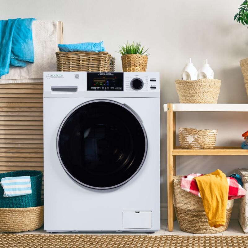 All-In-One CONVERTIBLE 5500 Washer-Dryer 18lb/1.9cf SANITIZE ALLERGEN Cycle 1400RPM EZ5500CVWHITE