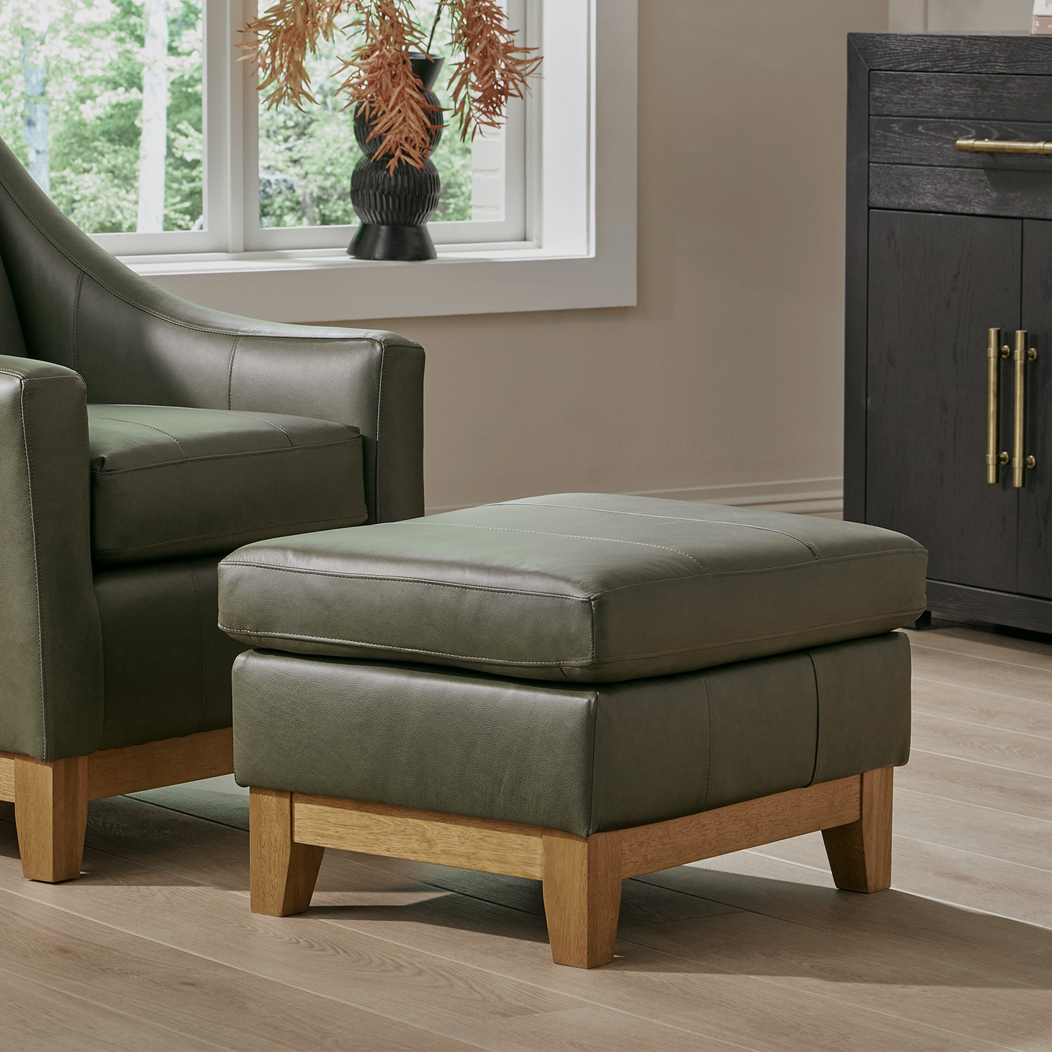 F12dw - Ottoman With Wooden Base - F12DW F12DW